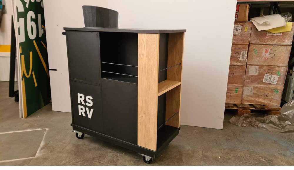 Carrello bar nero e legno