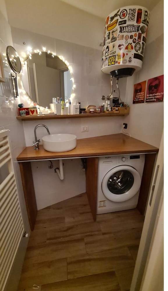 Piano lavabo con lavatrice